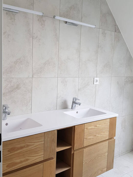 Meuble vasque bois clair